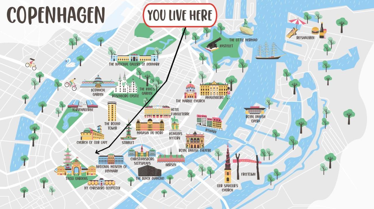 Spacious Tivoli Gardens W 3 Bedrooms * Kopenhagen